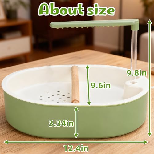 Automatic Bird Bath with Electric Water Pump Tub for Parakeets | Quiet Running Faucet, Continuous Flowing Shower Toy, for Cockatiel, Budgie, Conure, Lovebird, Quaker, Small Medium Birds
