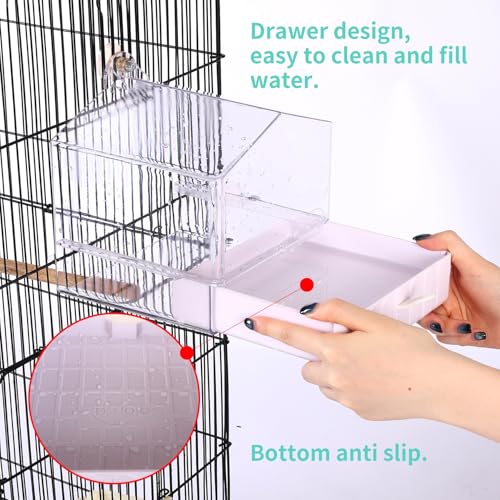 Colorday Hanging Bird Bath for Cage, Pet Parrot Bath, 6.7X6.7X7.74 inch | For Small to Medium Birds, Parakeets, Cockatiels, Budgie, Quaker, Conure, Lovebirds, Finches