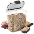 ProKeeper 2.5-Quart Grain Storage Container with Hinged Lid, Clear – BPA-Free, Airtight Seal, 5.5 x 7.65 x 7.25" | Includes Scoop, Hinged Lid, and Measurement Markings, Ideal for Rice, Beans, Grains, and Oats, BPA-Free and Dishwasher Safe