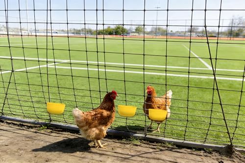 3pcs Cage Cups 25oz Feeder and Waterer Chicken Food Bowl, Hanging Rabbit Drinker Cup Yellow Bird Water Container with Hooks,Pet Feeding Dish for Small Animals