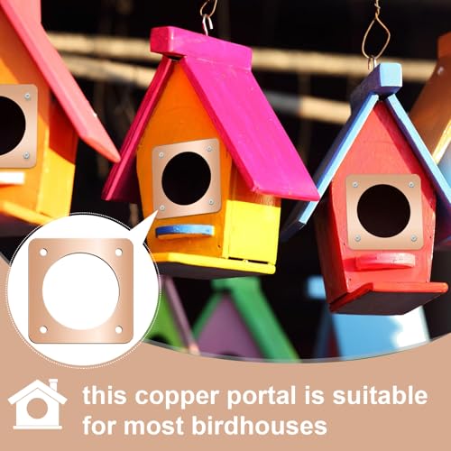 Hotop 12 Pcs 1 1/2 Inch Opening Bluebird Metal House Hole Guard Portal Bird House Protect Bird Room Guard Copper Portal with Opening for Eastern Bluebird Rooms Sparrow Houses(Rose Gold) - color: Rose Gold, size: 1 1/2 Inch, style: Opening