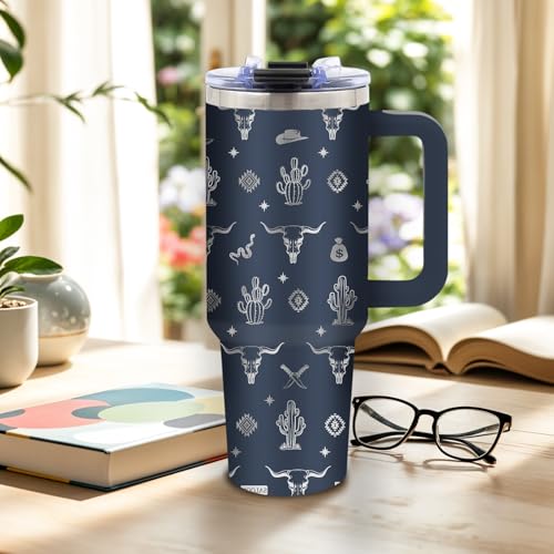 DUUV Western Cowboy Tumbler 40oz, Insulated Western Gift for Women | Engraved Sheep Head Cow Cup Gifts for Western Lovers Leakproof, Cowgirl Gift Mug, Appreciation Gifts for Girls Boy, 1 Pack - color: Western Sheephead
