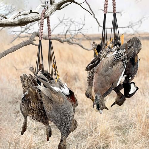 Duck & Bird Tote with 12 Drops Slip Ring, Metal Loop Goose & Duck Hanger, Waterfowl Tote, Dove Bird Carrier, Paracord