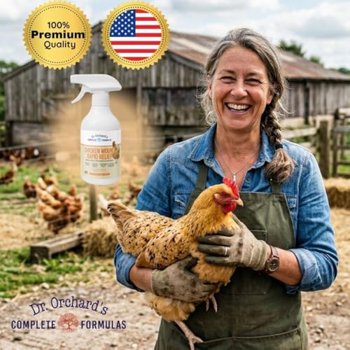 Dr. Orchard's Chicken Wound Spray for Chickens & Birds, Healing Aid and Skin Repair for Chicken Wounds, Pecking Injuries, Bumblefoot, Vent Prolapses, and More. 12 Ounces