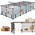 BUCATSTATE Guinea Pig Cages for 2, 20 Panels Guinea Pigs Playpen with Waterproof Mat, Metal Rabbit Cage Indoor for Hedgehogs, Quail, Chickens (56" L x 24" W x 12" H) - style: 20 Panels-56"x24"x12" (LxWxH)