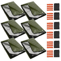 6 Pack Heavy Duty Waterproof Emergency Thermal Tarp, Insulated Survival Blanket for Outdoor Camping, Hiking, and Emergency Shelter, Green - color: Green 83''x59'',6 Packs