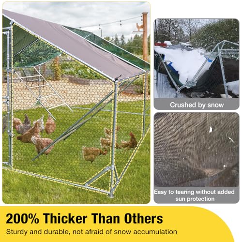Aivituvin Extra Large Chicken Coop Metal Chicken Run for 10–20 Chickens, Walk-in Outdoor Poultry Enclosure with Roosting Perch & Anti-UV Cover for Yard, Ducks, Rabbits & Small Animals