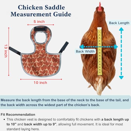 Waterproof Chicken Saddles for Hens with Laundry Bag, Juvaeny Adjustable Hen Apron Back Protector, 3 Pack Poultry Feather Protection Saddle Vest for Chickens & Ducks, Chicken Clothes & Accessories
