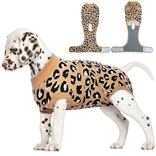 Dog Surgery Recovery Suit, Soft Breathable Neuter Suit for Male Dogs | Post Neuter Surgery Suit, Alternative to Cone of Shame, Wound Care for Dogs, Anti-lick Dog Recovery Suit Brown Leopard XS - color: Brown Leopard, size: Xs(back:8.3-11.4in,wt:4-7lbs)