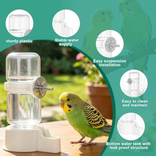 Bird Water Dispenser Plastic Bird Cage Hanging Drinking Device | 1 PCS Pet Bird Automatic Water Dispenser for Birds Love Birds Canary Easy to Install