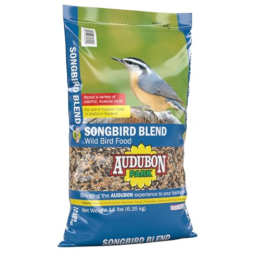 Audubon Park Songbird Wild Bird Seed, 14 lb. | Year-round outdoor bird food for outside feeders - size: 14 Pound (Pack of 1)