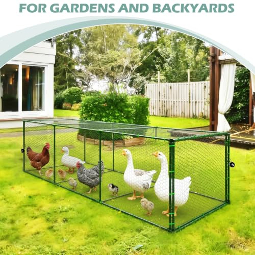 Heavy Duty Chicken Tunnel - 6-Section Portable Chicken Run with PVC Coated Wire Mesh & Steel Frame, Outdoor DIY Chicken Tunnel for Yard, Predator-Proof (1, 73 * 24 * 24 inches) - size: 73*24*24 inches