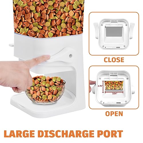 Dog Food Storage Container, 5-7 lb Pet Food Storage Containers, Downward-pressing Large Outlet Suitable for Dog, Cat, Bird Dispenser, White