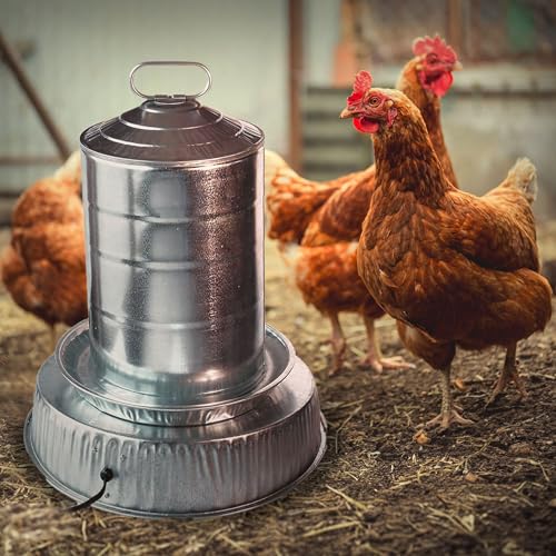 Farm Innovators 125 Watt Heated Base for Double Wall Metal Poultry Founts with 35 Degrees Fahrenheit Temperature and Below, Metallic | For outdoor use with double wall metal founts, prevents water from freezing in temperatures as low as 10° F (-12° C)