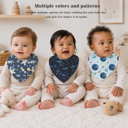 Baby Organic Cotton Teething Cloth Newborn Baby Burp Cloth Bandana Drool Cloth for Drooling Cotton Baby Gifts - color: Space
