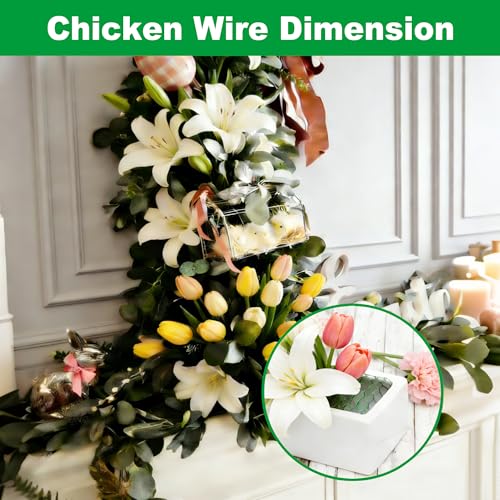 Chicken Poultry Wire Fencing,4inx10ft Vinyl Coated Hardware Cloth Rust-Resistant Hexagonal Mesh Roll with Snips/Gloves for Vegetable/Garden/Pets/Plants/Floral Netting - size: 4inx10ft/4inx118in