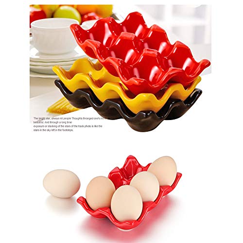 Ceramic Egg Tray Holder, Pink, 6 Cup - color: Pink