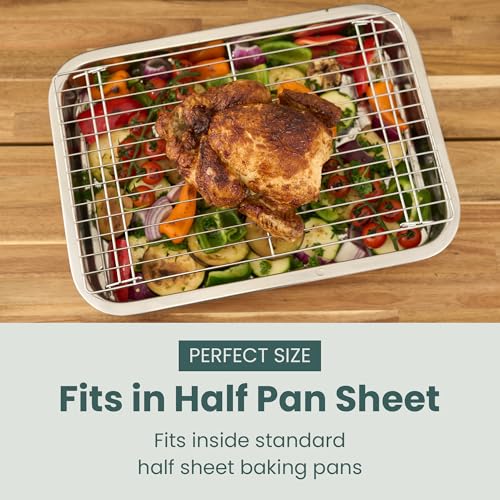 Durable 3 Tiers Stackable, 16" x 10" Cooling Rack for Baking | Professional Grade, Premium 100% Stainless Steel, Baking Rack & Wire Cooling Mesh, Dishwasher Safe, Oven Safe - size: 10" x 16" 3-Pack