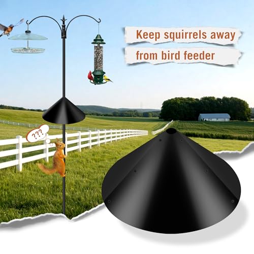 Wide Squirrel Baffle for Bird Feeder Pole, Outdoor Pole Mount Stopper & Guard,Squirrel Proof Cone (1 Pack, Black) - style: 16IN-1pcs