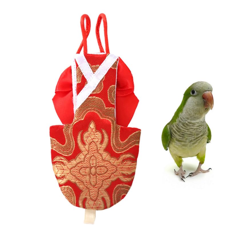Parrot Diaper Bird Pant Pet Clothing with Bowknot Lightweight Pet Bird Clothes for Cockatiel Parakeet Pigeon Easy to Put on and .69 X 2.75 in