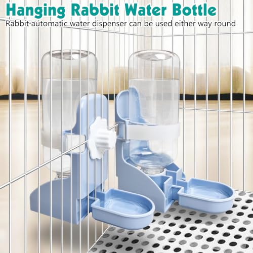 kathson Rabbit Water Bottle, 17oz Hanging Water Fountain Automatic Dispenser No Leak WaterFeeder for Bunny Chinchilla Guinea Pig Hedgehog Ferret, Blue - size: 1PCS Water Dispenser, Blue