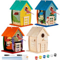 Liliful Wooden Bird House Kits, Build It Yourself Woodworking Kit for Adult Kids 4-8, 8-12 with Paint and Paintbrushes, Solid Weather Proof Natural Pine Wood, Pre Drilled(1 Pack,Rural Style) - style: Rural Style