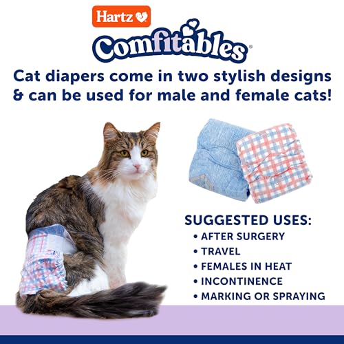 Hartz Comfitables Cat Diapers, Size S 16 Count, Comfortable & Secure Fit, Easy to Put On - size: Small