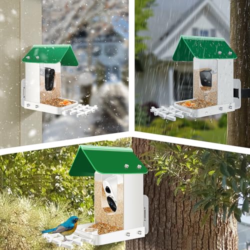 Bird feeders for Outdoors Compatible with Blink,Wyze and Other Smart Camera for Bird Watching with Your Security Cam,Gift for Bird Lover-(Camera NOT Included)