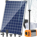 Antfraer 25W Solar Fountain Pump, Solar Water Pump 340GPH Flow Adjustable, Solar Pond Pump with 16.5Ft Cord & PVC Tubing for Pond Small Pond Garden Waterfall Backyard Hydroponics Water Features - size: 25W