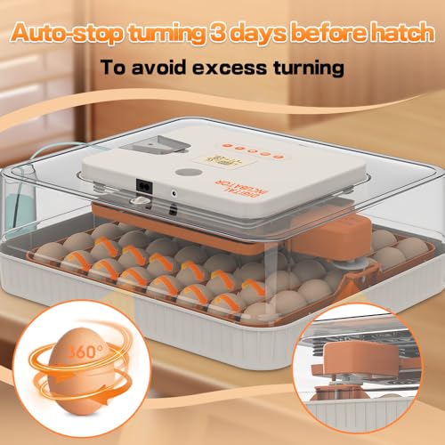HOWOOlUA 56 Egg Incubator for Hatching Eggs with Auto Turn, Temp & Humidity Control, Built-in Candler Large Capacity Egg Incubator for Chicken Duck Goose Eggs - size: 56-EGGS