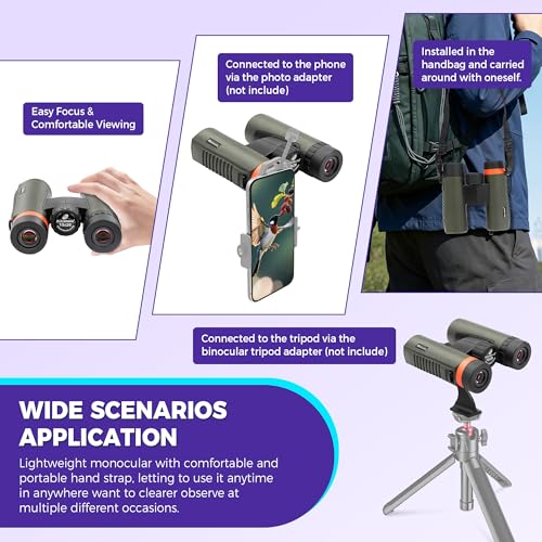 Astromania 10x26 Waterproof Compact Binoculars for Traveling, Wildlife, Camping and Sport Games, Theater and Concerts, Bird Watching