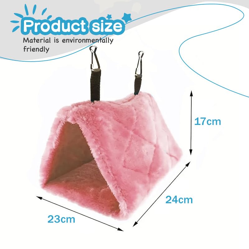 Bird Nest Snuggle Hut Soft Plush Hammock Hanging Cage Tent for Birds Parrot Winter Warm Bed Pet Toy for Hamster Parrot Macaw Budgies Eclectus Parakeet Cockatiels Cockatoo Lovebird (Pink) - color: Pink