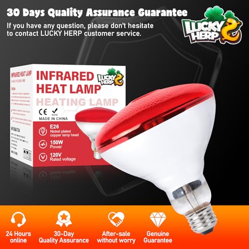 LUCKY HERP Heat Lamp Bulbs for Chickens, 150W Infrared Heat Lamp 1 Pack, Red Heat Lamp Bulbs for Reptiles, Pets, Brooder Coop and Poultry - style: 150 Watts 1 PACK