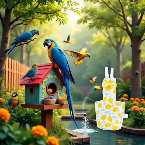 Bird Diaper - Soft Parrot Nappy Bird Suit, Waterproof Inner | Ideal Outdoor Pants, Comfortable Flying Costume, Supplies for Budgie, Parakeet, Cockatiel, Keeps Birds Clean During Outdoor