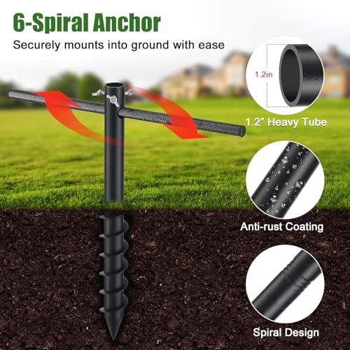 Bird Feeder Poles for Outdoors, Heavy Duty 60 Inch Birdhouse Stand Stake 1.2 Inch Diameter Metal Bird Mounting Pole for Yard Garden - size: 60"