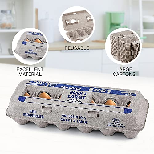 MT Products Printed Empty Egg Cartons Holds 12 Eggs - Cardboard Crate for Eggs (Pack of 15) - Made in USA - size: Large