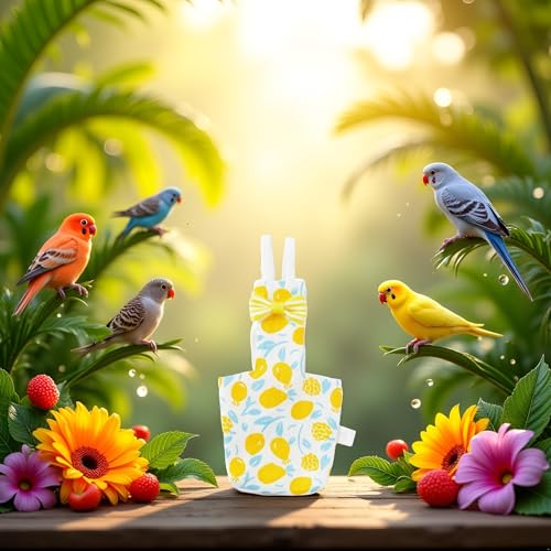 Bird Diaper - Soft Parrot Nappy Bird Suit, Waterproof Inner | Ideal Outdoor Pants, Comfortable Flying Costume, Supplies for Budgie, Parakeet, Cockatiel, Keeps Birds Clean During Outdoor