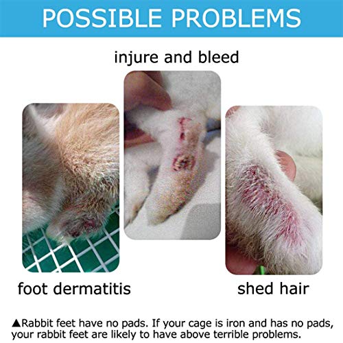 kathson Rabbit Cage Mat Floor Plastic Mats Feet Pads for Pet Cats Dogs Bunny Hamster Rat Chinchilla Guinea Pig (6 Pack) - size: 6 Pack