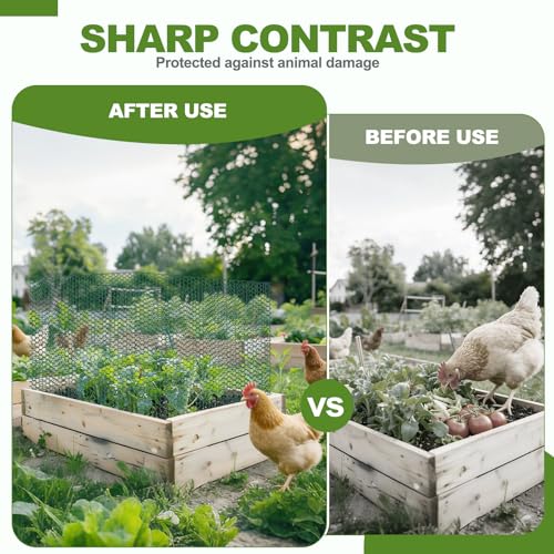 All-in-One 200 Inch Plant Protectors from Animals Kit - 0.85mm Heavy Duty Chicken Wire Cloche,Free-Cut Wire Mesh Roll Includes Pliers, Gloves, Ties, Stakes for Custom Outdoor Cages (16 * 200 Inch) - size: 16*200 Inch
