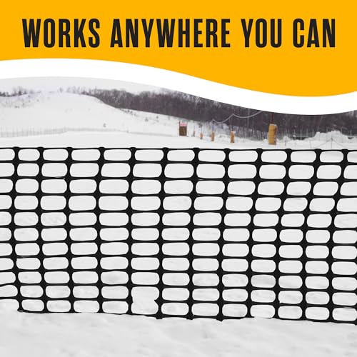 Fencing, Temporary Fence, Snow Fence, Chicken, 10.55 lb/roll, 4x100' Feet | Houseables Black Plastic Fencing, Deer Netting, Plastic Mesh Roll, Safety Netting, Construction, Yard, Garden, Dogs, Backyard - color: Black