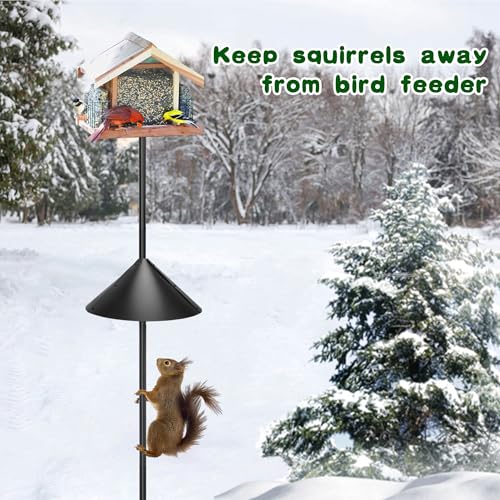 Squirrel Baffles for Protecting Outdoor Bird Feeder Pole and Bird Houses, Pole Mount Squirrel Proof Guard Stopper for Bird Pole-(Black, 16 inch,2 Packs) - size: 16IN-2Set