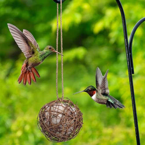 Toddmomy 2Pcs Bird Nest Material Balls Hanging Bird Nesting Material for Outdoor Wild Birds Hummingbird Nesting House for Outside 3.14In Garden Watching