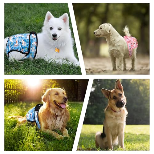 3Pack Reusable Diapers for Female Dog, Washable Diaper for Doggie,Highly Absorbent Dog Diaper,Adjustable Leakproof Puppy Diapers Skirt for Heat,Incontinence,Period Doggy Nappies XXL - color: Doggie, size: XXL(27.5"-33"Waist)