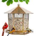 Hexagonal Gazebo Bird Feeders, Weatherproof Wild Bird Feeder for Outdoor | Unique Pavilion Style Metal Bird Feeder for Outside Hanging Garden Patio Backyard Lawn Decor