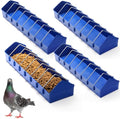 Coloch 4 Pack Large Pigeon Feeder, 8 Slot Poultry Feeder Bowl Thick Chicken Feeding Dish Bird Food Dispenser Tool Slot Container for Bird, Chicken, Duck, Poultry, Parrots