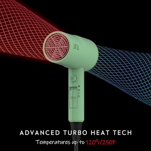 AINA Diffuser Hair Dryer Full-Featured Blow Dryer 110V/1600W(Jade Green) | 3 Heat/2 Speed;Cold shut button;Lightweight;Compact Size;High Temp;Low Airflow;Same Results;Less Expense - color: Jade Green, size: 3 Piece