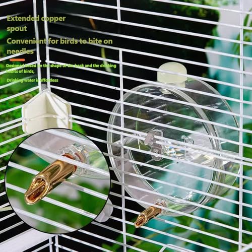 250ml Automatic Bird Water Dispenser with Touch Needle Mechanism Easy Refilling Waterer Bottle for Cage Mounting