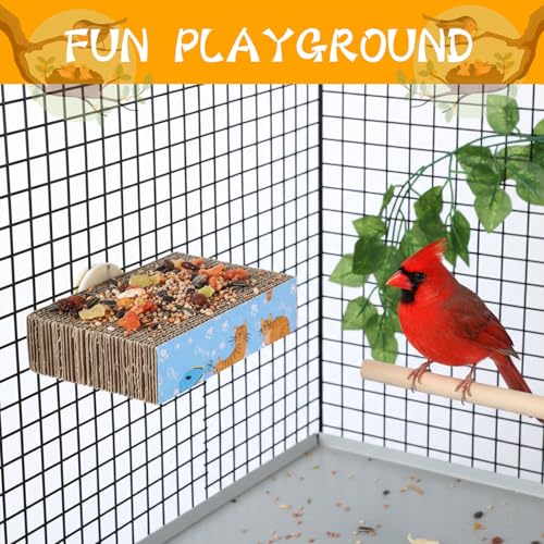 2 Pieces Bird Chew Toy Parrot Perch Stand Platform Paw Grinding Stick Grinding Stand Parrot Cage for Macaws, Small Parakeets, Conures, Budgies
