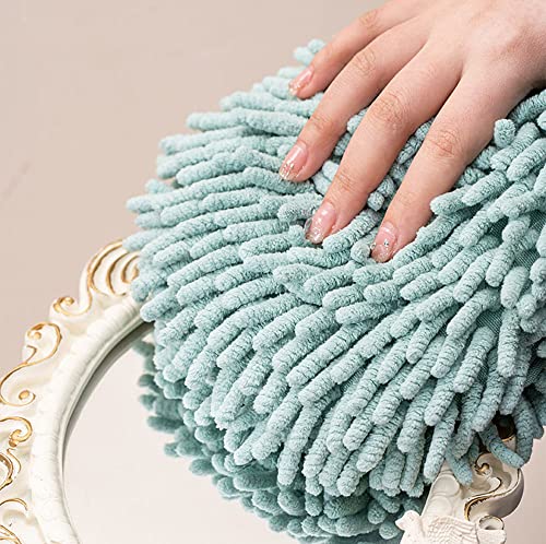 Hanging Bathroom Hand Towels Super Fluffy Chenille Animal Towels, High Absorbent Hand Towels, Quick Dry Your Hands Hedgehog Green - color: Green