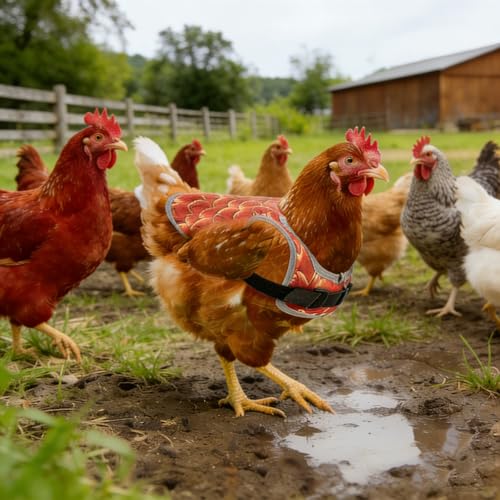 2-Pack Chicken Saddle for Hens, Adjustable Hen Apron Back Protector, Poultry Wing & Back Guard, Feather Protection Jacket for Chicken Mating, Pecking & Plucking Prevention
